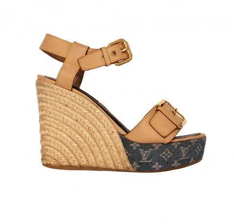 Louis Vuitton Tan & Gold Wedges – The Dresser London